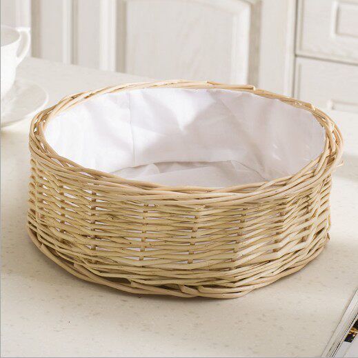 Fruit Pan Basket Snacks Desktop Creative collection Custom Rattan buns Steamed Bread Basket Snack basket Charcoal Charcoal Frame