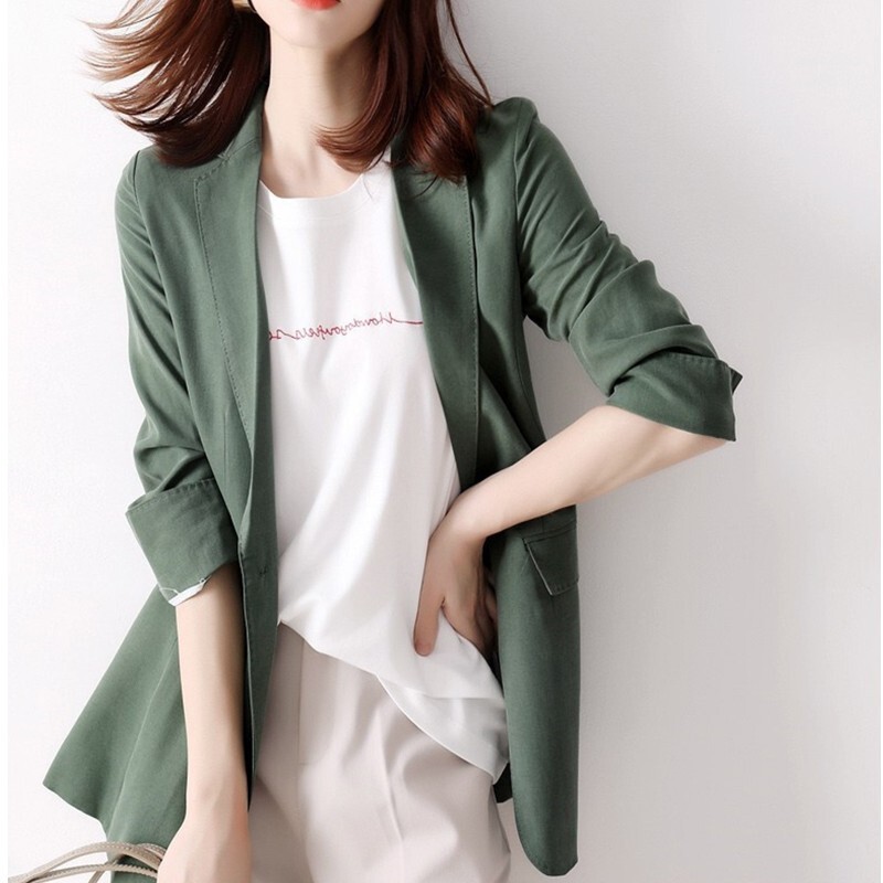 Plus-Size Summer Thin Blazer, Loose Fit, Slimming for Chubby Women, 100kg New Style, Elegant Korean Casual Suit