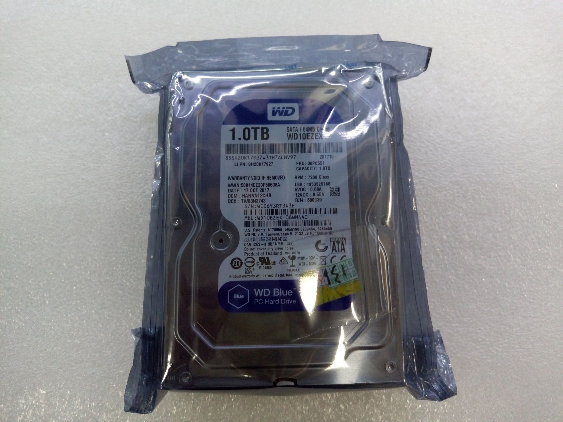 Western Digital Blue Disk 1000G WD10EZEX 7200 64M1T desktop hard drive SATA3 interface