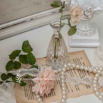 Mini Nordic light luxury transparent vintage diamond relief glass vase Hydroponic home decoration decorative dried flower vase