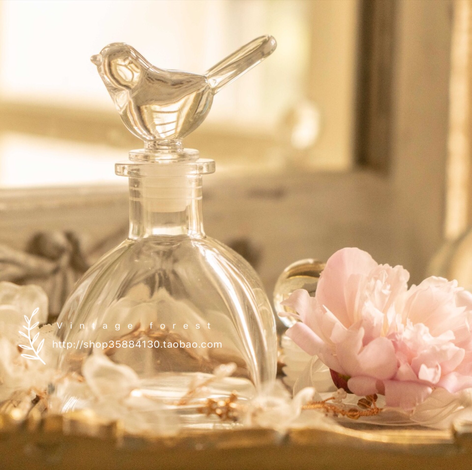 vintage French style light lavish glass retro fragrances Fragrance incense storage bottle Home Decorative Handicraft Swing Accessories