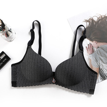 No trace underwear sexy without steel ring small chest gathering bra stripes thin student girl receiving female bra bra