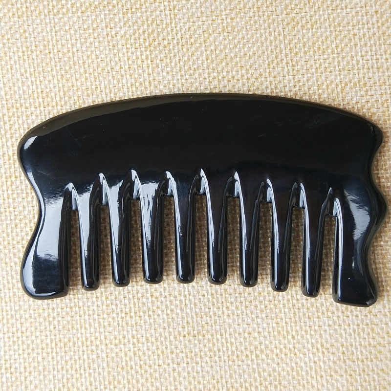 Natural buffalo horn comb horn massage comb head meridian massage facial eye board horn scraping meridian comb