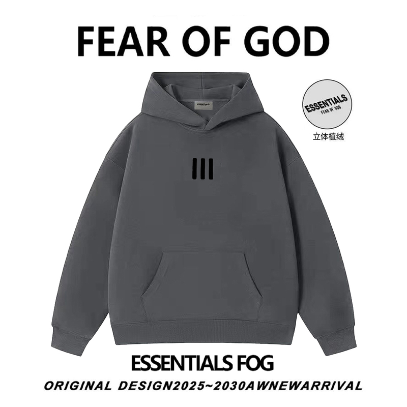 Essentials Multi-Line Collaboration Three-Stripe American-Style Hooded Sweatshirt Autumn and Winter Trendy High Street Unisex Hoodie Top