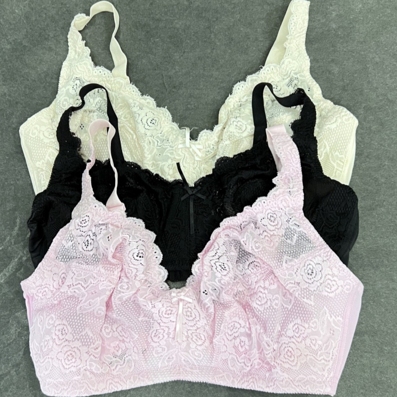 821 European and American Export Lace Large Cup Bra Without Underwire, Comfortable Ultra-Thin Full Cup Sleep Bra 75-95Bdefgh