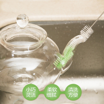 Japan KM Long Handle Cup Brush Bottle Brushed Brush Wash Cup Brushed Kitchen Simple Durable Teapot Mouth Clean Small Brush