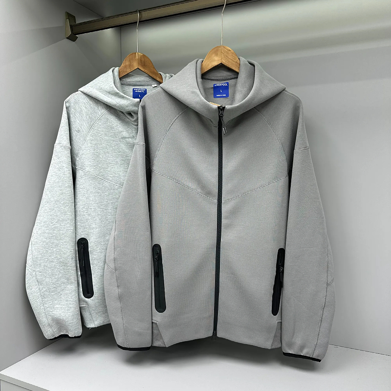 Four-Season Windbreaker Jacket for Men and Women, Sports Running Health Fabric Hooded Top, Trendy Casual Jacket with Zipper