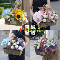 Yantai flowers and flower baskets in the same city distribution birthday Laizhou Penglai Longkou Zhaoyuan Laiyang Muping Fushan Laishan Zhifu