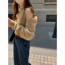 5siss temperament knitted shawl vest two-piece womens autumn new French wool small vest top suit