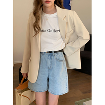 5siss Port Wind High Waist Display Slim 100 Hitch Jeans Shorts Women Spring New Loose Casual A Character Wide-legged Pants