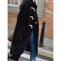 5siss Korean series 100 hitch Bull Horn Buckle Bifacial Cashmere Big Coat Woman 2022 Winter Jr. Over Knee long-length jacket