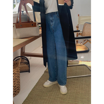 5siss Commuter 100 Hitch Fashion High Waist Straight Drum Pants 2022 Winter New Loose Slim Grip Suede Jeans