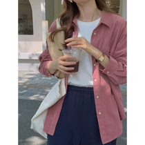 5siss Korean version casual long-sleeved shirt womens 2022 early autumn new loose commuter cotton shirt thin top