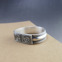 Guquan silver home track old bracelet foot silver 999 handmade custom Yunnan snowflake silver retro silver bracelet diy
