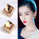 Emerald crystal earrings 2024 new popular spring and summer big-name earrings European and American exaggerated high-end earrings