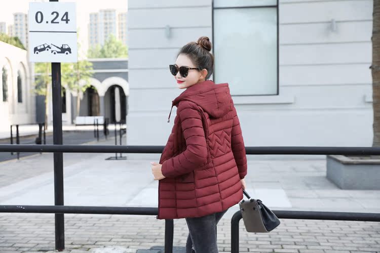 Áo khoác cotton chống mùa cho nữ Áo khoác lửng cotton mỏng xuống mùa đông Hàn Quốc 2018 mới áo khoác cotton mỏng nhẹ MM áo phao cổ lông dáng ngắn