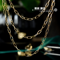 Wei Jia Roman chain 18K gold chain Joker thick chain simple basic bracelet necklace sweater chain