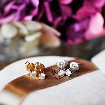  Wei Jiastar diamond natural diamond 32 points and 48 points ~ four-claw single diamond 18K white gold gold earrings