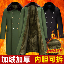 Old-style cotton coat green plus thickening male long winter cold area cold cotton coat old northeast cotton cotton cotton cotton