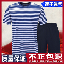 Sports Dry T-shirt for men and women in summer striped short sleeve collar soul shirt outdoor training suit