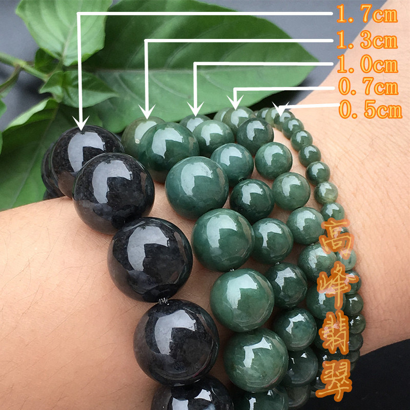 High-Quality Natural Burmese Jade A-Grade Old Pit Ice Type 10mm Bracelet Beads Women's Round Beads Oil Green Jade Bead Bracelet 8