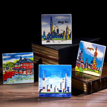  Shanghai characteristic small gifts Hand-painted small porcelain prints Oriental Pearl business meeting gifts exhibition souvenirs