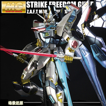  Bandai Bandai metal coloring MG1 100 assault free Gundam model thousand hands assembly Gundam with bracket