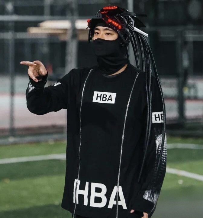 Extinct rare hba hood by air x-ray spine double zipper long