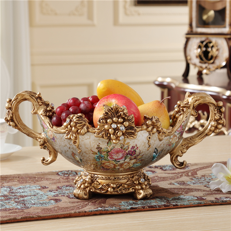 Large European-Style Fruit Plate, European-Style Retro Palace Home Accessories, Retro Ornaments, Living Room Luxury High-End Gifts Large European-Style Fruit Plate, European-Style Retro Palace Home Accessories, Retro Ornaments, Living Room Luxury High-End Gifts