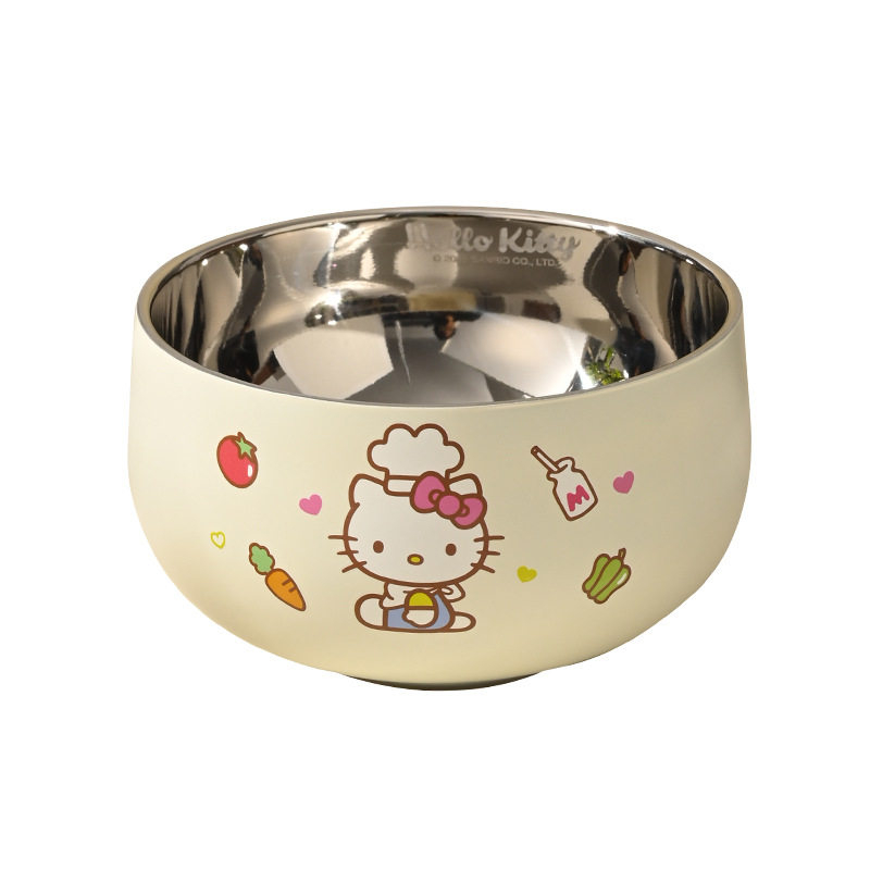 Kuromi Sanrio Children's Bowl 316 Stainless Steel Food-Grade Tableware Cute Cartoon Anti-Fall Baby Eating Bowl