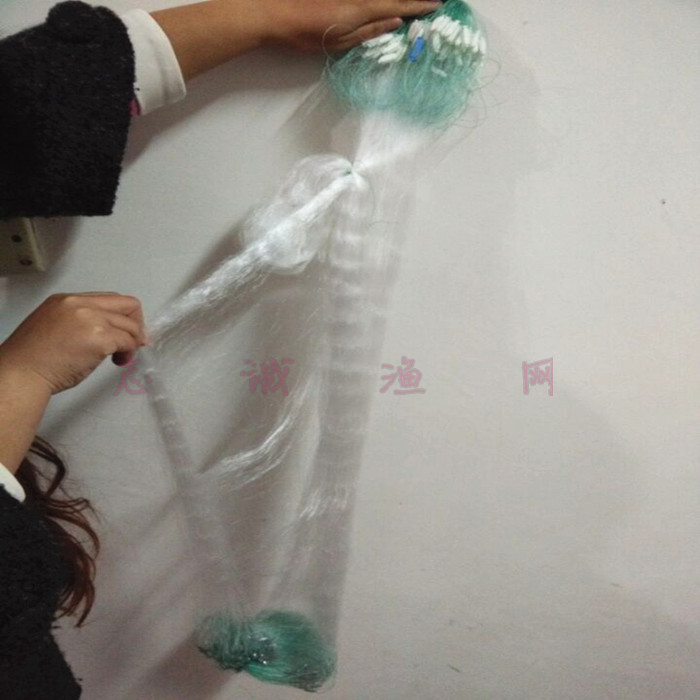 Fishing net sticky net fishing net 0 8 meters 1 meter 1 2 meters high white silk hanging net three-layer fishing net sinking net 1 finger fishing net
