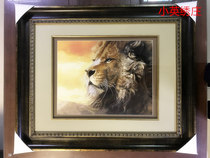 Pure handmade boutique Suzhou embroidery painting Su embroidery finished hanging painting porch decorative painting 4060 Lion