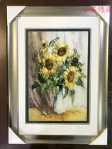 Pure handmade new boutique Suzhou embroidery painting Su embroidery finished hanging painting porch decorative painting 4060 sunflower