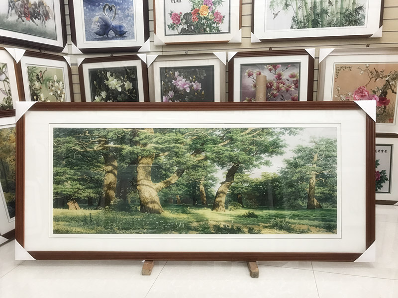 Pure handmade new boutique Suzhou embroidery painting Suzhou embroidery finished hanging painting porch decoration painting 60160 Oak Forest
