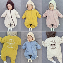 Baby down jacket winter jumpsuit thick warm three-proof 90 white duck down foreign baby out down jacket