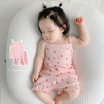 Female Baby Home Pajamas Suit Summer Dress Slim Fit Harness Vest Super Cute And Breathable Mesh Baby Summer Dress