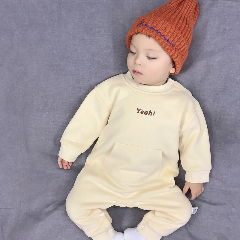 Baby Even body clothes autumn and winter grip suede thickened with clothing pure cotton Korean version net infrared out of the climbing clothes