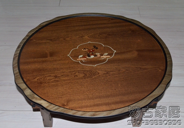 Bàn gấp thương hiệu nhập cảnh Hàn Quốc / Bàn kiểu Hàn Quốc / Bàn Hàn Quốc / Bàn gấp tròn lớn / Đường kính tròn 90 cm - Bàn ban may tinh