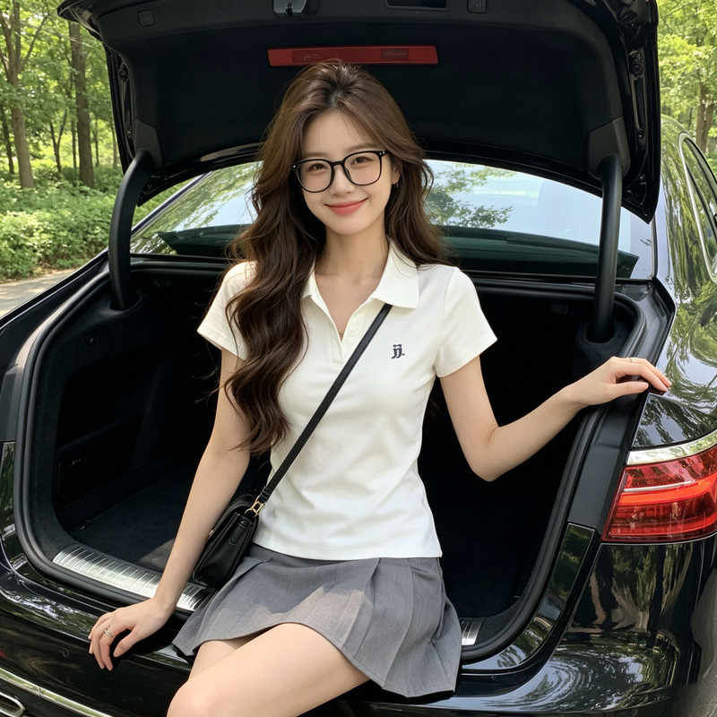 College Style Polo Shirt Short-Sleeved T-Shirt for Women in Summer, Slim Fit, Korean Style, Versatile, Casual Lapel Top College Style Polo Shirt Short-Sleeved T-Shirt for Women in Summer, Slim Fit, Korean Style, Versatile, Casual Lapel Top