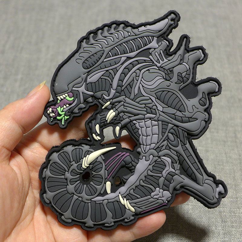 German big patch velcro chapter Personality wild morale chapter Outdoor pvc badge armband Chameleon-shaped