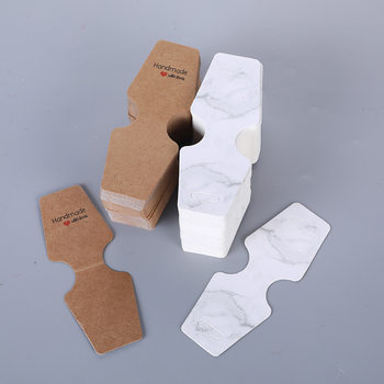 100 Sheets of Cardstock Packaging for Hair Accessories, Hair Ties, Hair Bands, Cardstock in Kraft Color, Self-Adhesive, White Marble Pattern