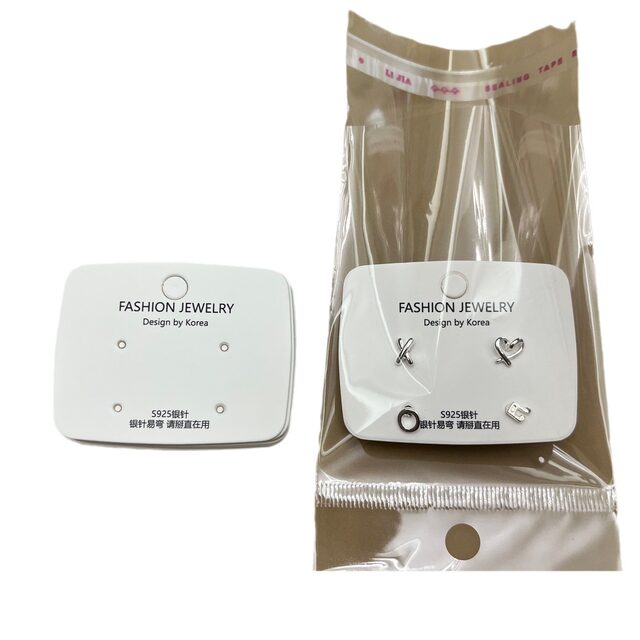 S925 Silver Needle Earrings Packaging Cardboard Silver Needles Are Easy to Bend Please Straighten Before Use Warning Earrings Earrings Card Tag
