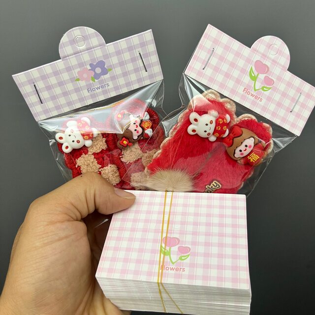 Medium Size 8cm Folded Packaging Card Head DIY Hair Accessories Hair Ties Children's Hair Clips Paper Card Tag Accessories