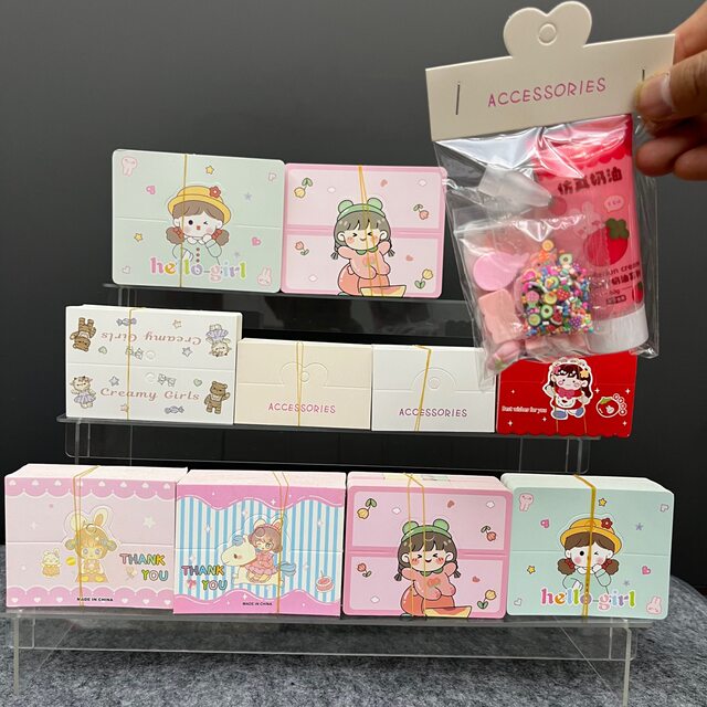 Large Size 9-10-12- 14cm Folded Packaging Card Head DIY Street Stall Handmade Jewelry Cream Glue Accessories Card Paper