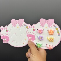Six card slots for childrens rubber band packaging card head rabbit big bow tie handmade hair accessories hair band tag card paper
