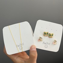 9X9 six pieces of ear nail packaging cardboard 12 holes hanging cards six pairs of diy handmade earthen card hello smiley face