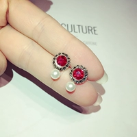 Серебряная игла красной жемчужины 925