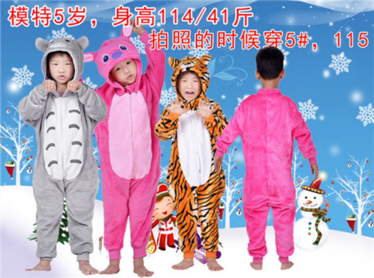 Mùa thu và mùa đông trẻ em hổ Xiêm đồ ngủ nữ trẻ em san hô flannel phim hoạt hình động vật cậu bé nhà dày đồ bơi trẻ em