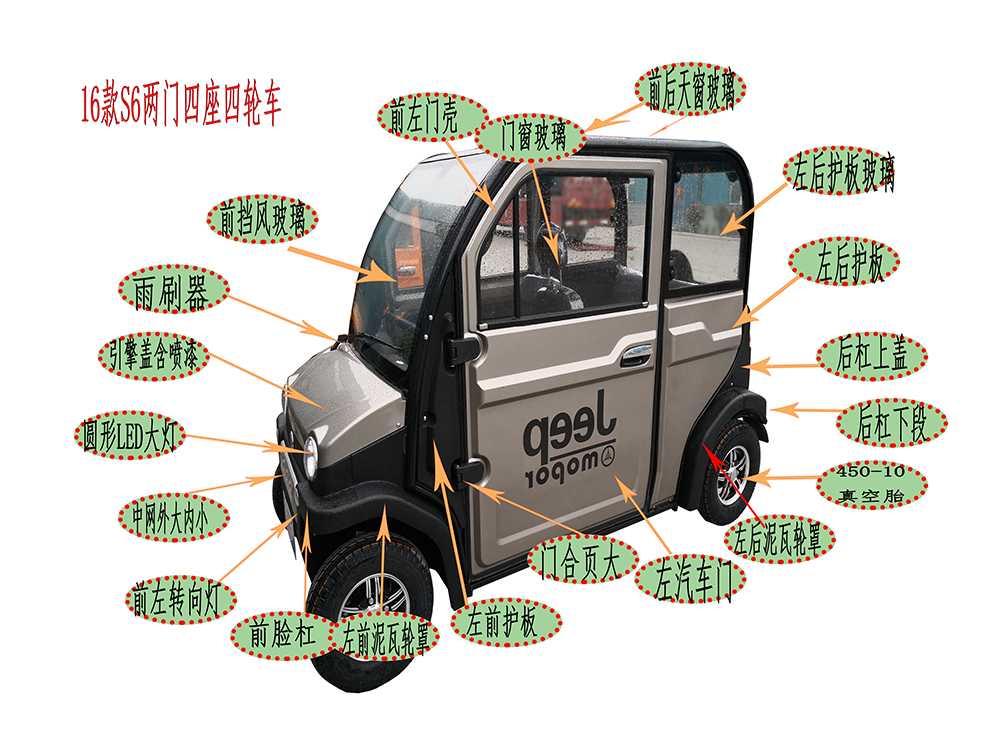 New Bắc Kinh Benz điện bốn bánh phần phụ tùng xe hơi vỏ bộ phận nhựa sau bán hàng nhà máy cung cấp trực tiếp phụ kiện xe điện