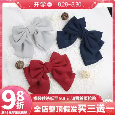 Lolita fabric oversized bow hairpin Japanese hair accessories Sweet retro spring hairpin hairpin headdress